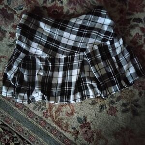 SHEIN Black and White Plaid Skirt